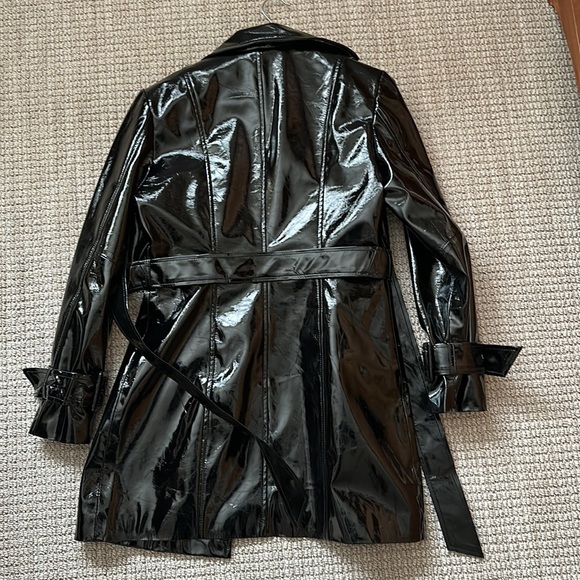 DANIELLE GUIZIO PATENT LEATHER TRENCH - Picture 5 of 7